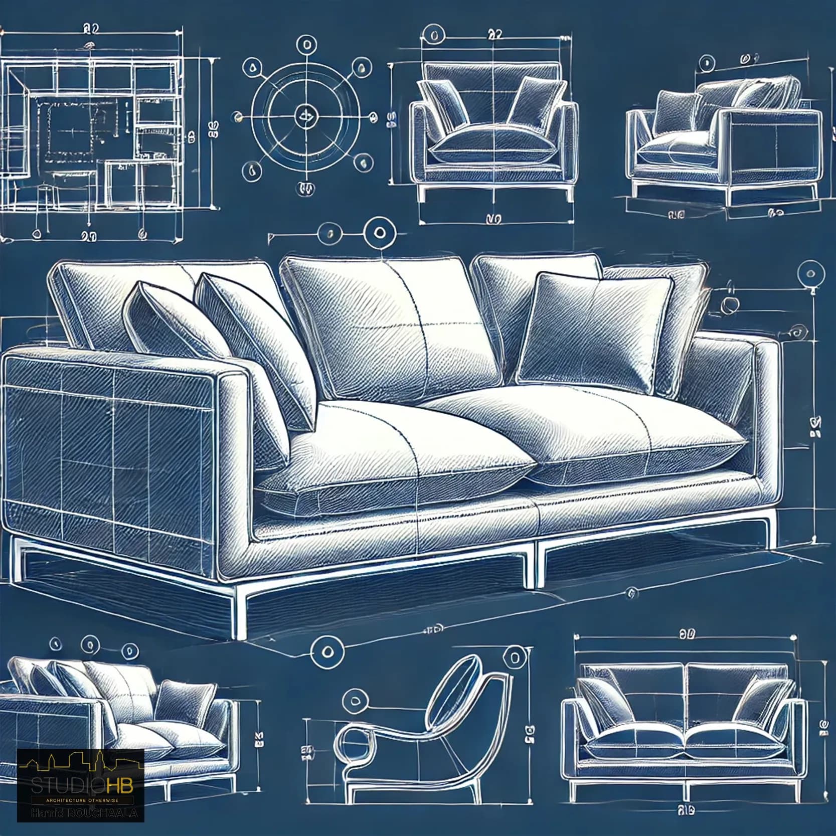 Plan canapé lunettes