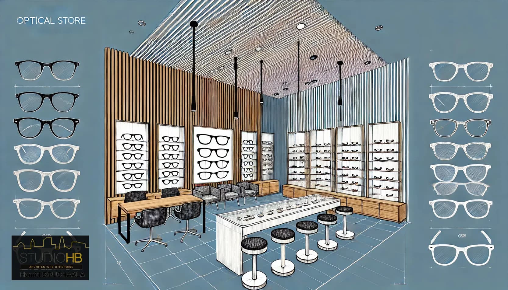 Plan salon lunettes client